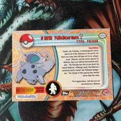 1999 TOPPS POKEMO NIDORAN CARD NM 0002 - Image 4