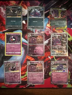 Pokemon Gengar Gastly Haunter Lot Mega Gengar ex CHR Holo 9 Card Bundle - Image 1