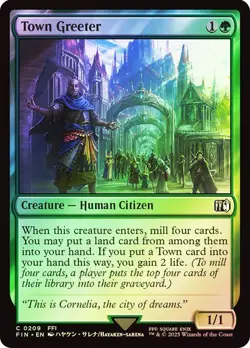 Town Greeter FINAL FANTASY MTG MAGIC HUMAN CITIZEN FOIL - Image 1