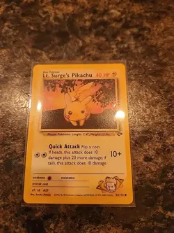 Pokemon TCG Lt. Surge's Pikachu Card #84/132 Gym Challenge, Regular Non-Holo - Image 1