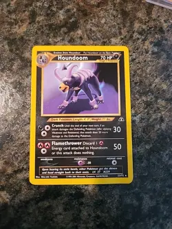 Pokemon TCG Houndoom Neo Discovery Card 23/75 Unlimited Rare Vintage Card - Image 1