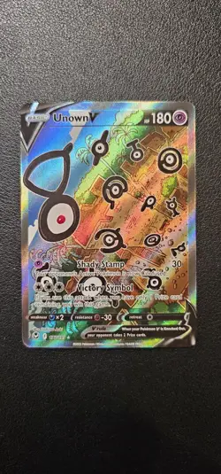 Pokemon Unown V Full Art Ultra Rare Holo TCG Card 177/195 Silver Tempest - Image 1