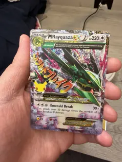 Mega M Rayquaza EX 76/108 Celebrations Textured Ultra Rare Holo Pokemon Card New - Image 1