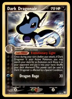 2004 Pokemon EX Team Rocket Returns Dark Dragonair English #31 Stage 1/Uncommon - Image 1