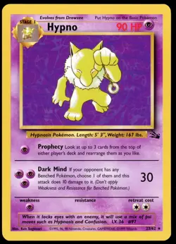 Hypno 23/62 - Pokemon Unlimited Rare Fossil - LP - Image 1