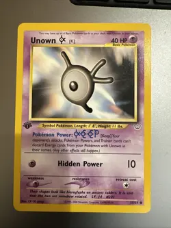 Unown [K] - 58/64 - Common - 1st Edition NM, English Pokemon Neo Revelation - Image 1