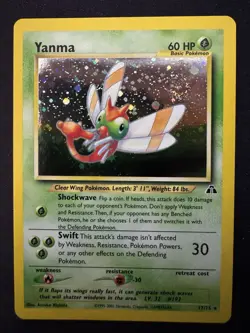 Yanma 17/75 1st Edition Neo Discovery 2001 Pokemon Card Holo Swirl - Image 1