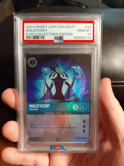Disney Lorcana D100 Collectors Edition Promo Maleficent Uninvited #22 PSA 10 - Image 1