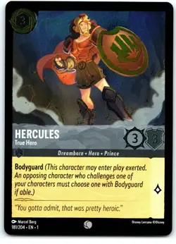 #181 Hercules - True Hero - Common COLD FOIL 2023 Disney Lorcana First Chapter - Image 1