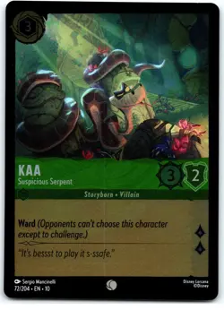 #72 Kaa - Suspicious Serpent COLD FOIL 2025 Disney Lorcana Whispers in the Well - Image 1
