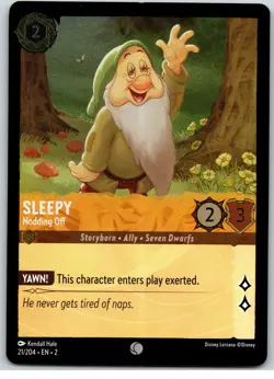 #21 Sleepy - Nodding Off COLD FOIL 2023 Disney Lorcana Rise of the Floodborn - Image 1