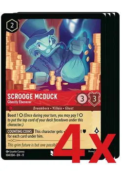 4x Disney Lorcana TCG 104/204 Scrooge McDuck - Ghostly Ebenezer Uncommon NM - Image 1