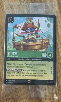 Disney Lorcana Stitch Alien Buccaneer 8/P2 EN 6 PROMO Sealed - Image 1