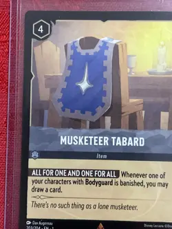 Disney Lorcana - Musketeer Tabard - Rare - 203/204 Pull To Sleeve MINT - Image 3