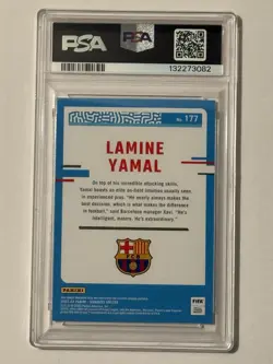 2023-24 Donruss FIFA Lamine Yamal Rated Rookie #177 PSA 8 Spain RC Barcelona - Image 2