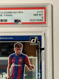 2023-24 Donruss FIFA Lamine Yamal Rated Rookie #177 PSA 8 Spain RC Barcelona - Image 4