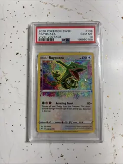 Pokemon Rayquaza Card 138/185 PSA 10 Amazing Rare, Vivid Voltage - Image 1