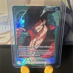 Bandai One Piece Card Game Dracule Mihawk Leader OP14-020 Holo 5000 Power EN - Image 1