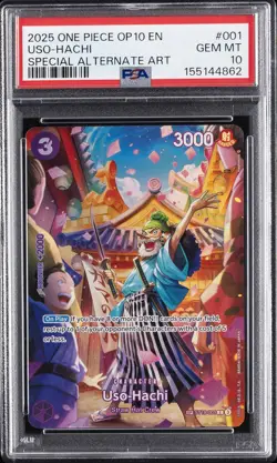 2025 ONE PIECE OP10-ROYAL BLOOD SPECIAL ALTERNATE ART #001 USO-HACHI PSA 10 - Image 1