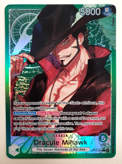 Dracule Mihawk - One Piece The Azure Sea's Seven - Alt Art Leader - OP14-020 NM - Image 1