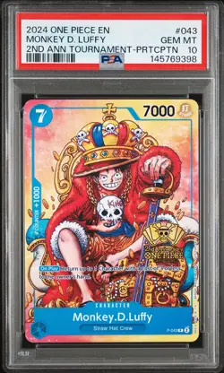 2024 ONE PIECE PROMOS #043 MONKEY D. LUFFY PSA 10 - Image 1