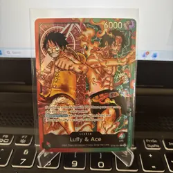 Bandai One Piece Card Game Luffy & Ace Leader ST30-001 Foil Red English - Image 1