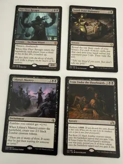 Magic The Gathering MTG Black Rare Lot 4 Dire Fleet Ravager Liliana's Mastery - Image 1