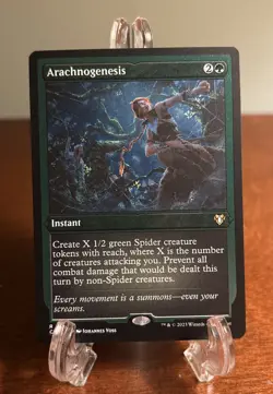 MTG Rare Arachnogenesis NM Commander Masters CMM Magic The Gathering FOIL Etched - Image 1