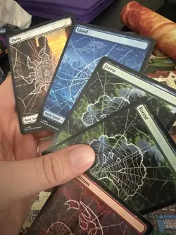 MTG SPM Spider-Man Full Art Lands X 5 Lot 189 190 192 193 Foil Regular Forest - Image 1