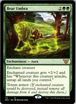 Bear Umbra 113 Rare Commander: Kamigawa: Neon Dynasty Magic: The Gathering NM - Image 1