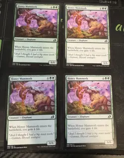 Honey Mammoth X4 Ikoria Lair of Behemoths Magic the Gathering MTG - Image 1