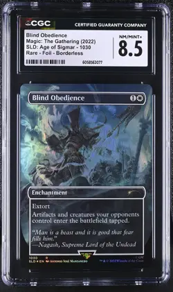 BLIND OBEDIENCE Secret Lair Foil Rare CGC 8.5 MTG [Nostalgium] - Image 1