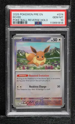 Eevee Poke Ball Foil Pokemon Prismatic Evolutions PRE PSA 10 GEM MT - Image 1