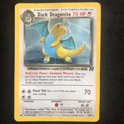 Pokemon TCG Dark Dragonite Holo Rare Card 5/82 Team Rocket Vintage WOTC - Image 1