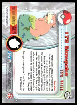 Pokemon Cards Slowpoke #79 Topps Trading Cards Series 2 LP - Image 2