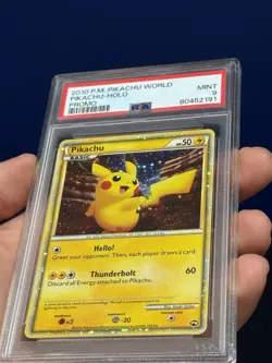 PSA 9 Pikachu Holo 2010 Pikachu World English Promo PW1 SWIRL - Image 5