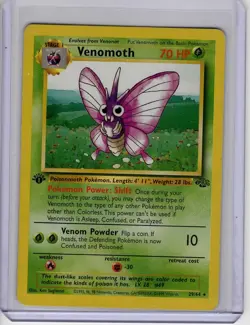 Damaged Pokemon TCG Jungle Venomoth 1st Edition Non Foil 29/64 - Image 1