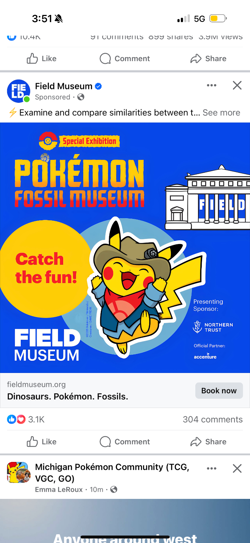 Exclusive Pokemon Chicago Field Museum Fossil Exhibit Archeops Promo Card Sealed - Image 3