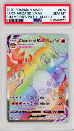 Charizard VMAX 074/073 Pokemon TCG SWSH Champions Path PSA 10 - Image 1