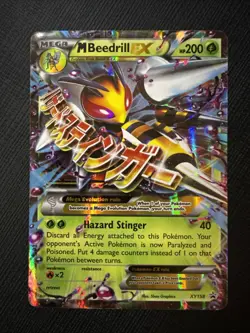 Mega M Beedrill EX XY158 XY Promos Black Star Promo Holo Pokemon Card MP - Image 1