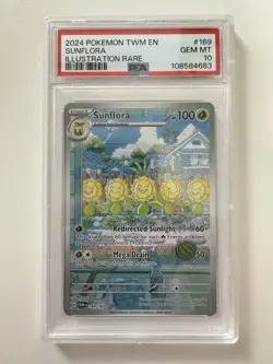 Sunflora Illustration Rare PSA 10 GEM MINT Pokemon Twilight Masquerade 169/167 - Image 1