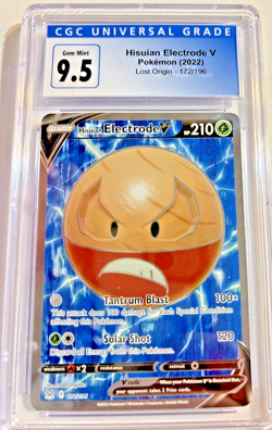 Hisuian Electrode v 172/196 F/a Pokemon SW&SH Lost Origin 2022 Gem Mint CGC 9.5 - Image 1