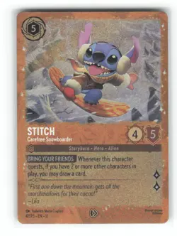 Stitch - Carefree Snowboarder 42 - P Disney Lorcana Promo Cards Lorcana Holo NM - Image 1