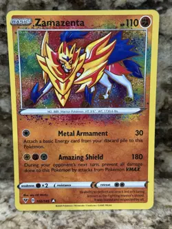 Zamazenta Pokemon Vivid Voltage 102/185 Amazing Rare NM - Image 1