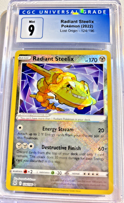 Pokemon TCG 2022 CGC 9 Radiant Steelix 124/196 Lost Origin Mint - Image 1
