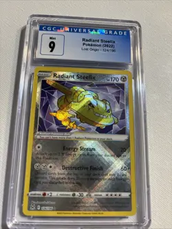 Pokemon TCG 2022 CGC 9 Radiant Steelix 124/196 Lost Origin Mint - Image 2