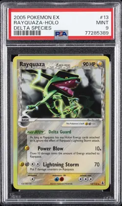 2005 POKEMON EX DELTA SPECIES #13 RAYQUAZA-HOLO PSA 9 - Image 1