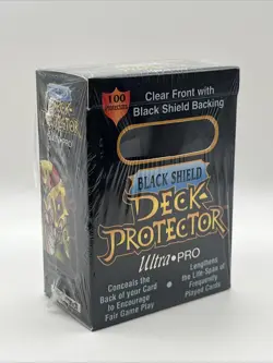 New! Vintage 1996 Ultra Pro Black Shield Deck Protector 100 Sleeves Rembrandt - Image 1
