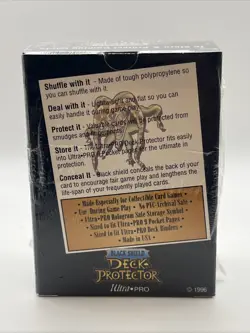 New! Vintage 1996 Ultra Pro Black Shield Deck Protector 100 Sleeves Rembrandt - Image 3