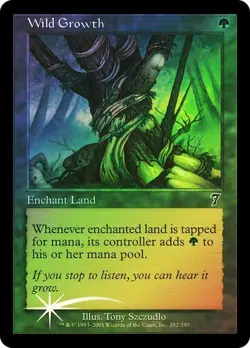 7th Edition MTG FOIL Wild Growth Magic - Image 1
